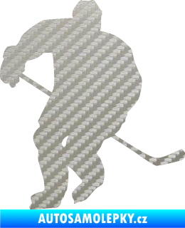 Samolepka Hokejista 020 levá 3D karbon stříbrný