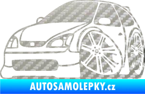 Samolepka Honda Civic karikatura levá 3D karbon stříbrný