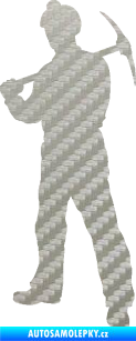 Samolepka Horník 001 levá 3D karbon stříbrný