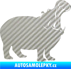 Samolepka Hroch 002 pravá 3D karbon stříbrný