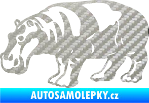 Samolepka Hroch 003 levá 3D karbon stříbrný