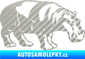 Samolepka Hroch 003 pravá 3D karbon stříbrný
