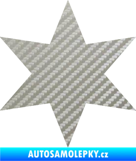 Samolepka Hvězda 002 3D karbon stříbrný