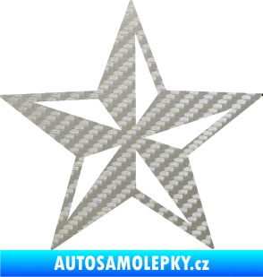 Samolepka Hvězda námořní 3D karbon stříbrný