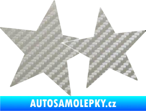 Samolepka Hvězdy 002 levá spojené 3D karbon stříbrný