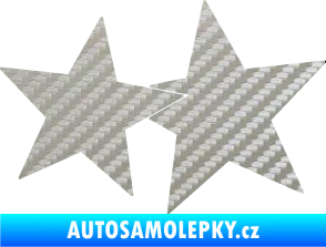 Samolepka Hvězdy 002 pravá spojené 3D karbon stříbrný