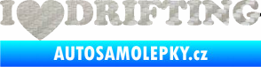 Samolepka I love drifting 3D karbon stříbrný