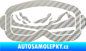 Samolepka I love snow brýle pravá 3D karbon stříbrný