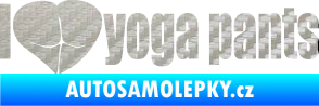 Samolepka I love yoga pants nápis 3D karbon stříbrný