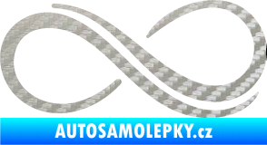 Samolepka Infinity 001 pravá symbol nekonečno 3D karbon stříbrný