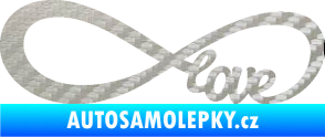 Samolepka Infinity 004 love 3D karbon stříbrný