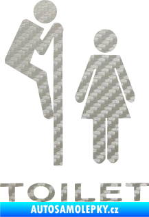 Samolepka Interiér 013 - Toilet 3D karbon stříbrný