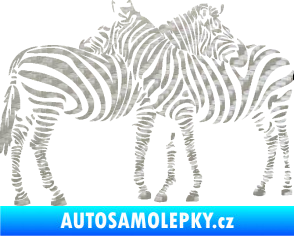 Samolepka Interiér 019 pravá zebry 3D karbon stříbrný