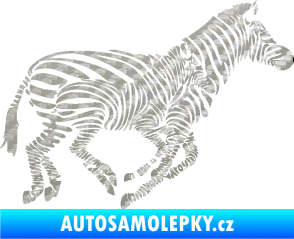 Samolepka Interiér 020 pravá zebry 3D karbon stříbrný