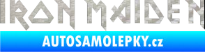 Samolepka Iron Maiden 3D karbon stříbrný