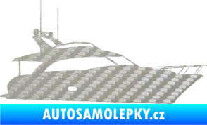 Samolepka Jachta 001 pravá 3D karbon stříbrný