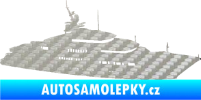 Samolepka Jachta 003 pravá 3D karbon stříbrný