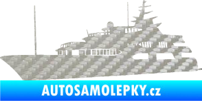 Samolepka Jachta 004 levá 3D karbon stříbrný