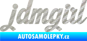 Samolepka Jdm girl 002 nápis 3D karbon stříbrný