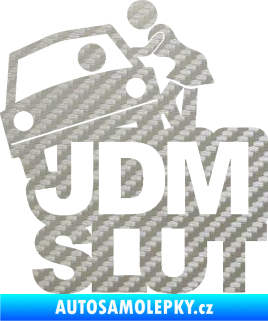 Samolepka JDM Slut 001 3D karbon stříbrný