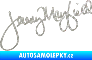Samolepka Podpis Jeremy Mayfield  3D karbon stříbrný