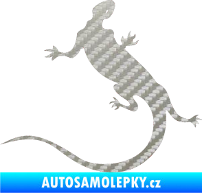 Samolepka Ještěrka 004 levá 3D karbon stříbrný