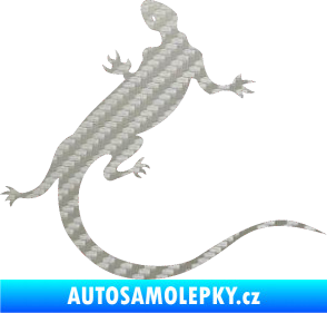 Samolepka Ještěrka 004 pravá 3D karbon stříbrný