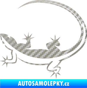 Samolepka Ještěrka 010 levá 3D karbon stříbrný