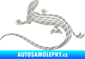Samolepka Ještěrka 011 levá 3D karbon stříbrný