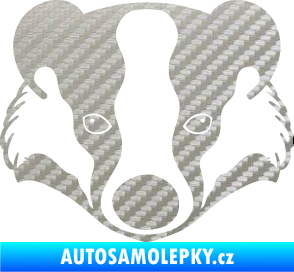 Samolepka Jezevec 001  3D karbon stříbrný