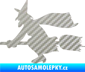 Samolepka Ježibaba levá 3D karbon stříbrný