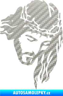 Samolepka Ježíš 003 pravá 3D karbon stříbrný