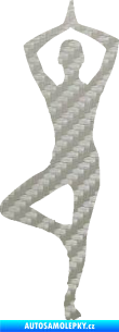 Samolepka Jóga 003 levá 3D karbon stříbrný