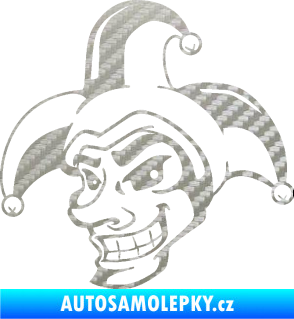 Samolepka Joker 001 levá 3D karbon stříbrný