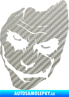 Samolepka Joker 002 levá tvář 3D karbon stříbrný