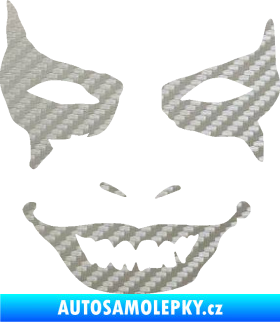 Samolepka Joker 004 tvář levá 3D karbon stříbrný