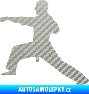 Samolepka Judo 001 levá 3D karbon stříbrný