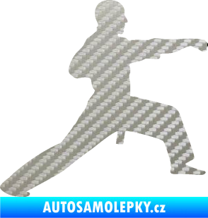 Samolepka Judo 001 pravá 3D karbon stříbrný