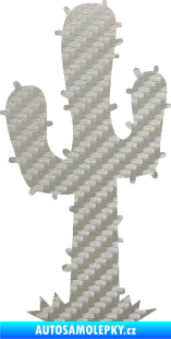 Samolepka Kaktus 001 levá 3D karbon stříbrný