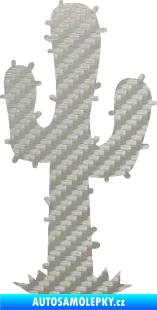 Samolepka Kaktus 001 pravá 3D karbon stříbrný