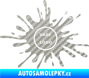 Samolepka Kaňka 003 znak 3D karbon stříbrný