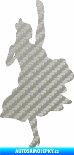 Samolepka Kankán 001 pravá tanečnice 3D karbon stříbrný