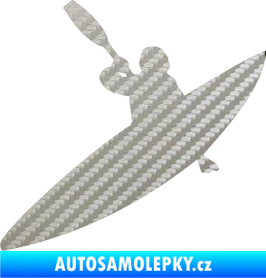 Samolepka Kanoista 001 levá 3D karbon stříbrný