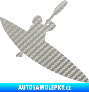 Samolepka Kanoista 001 pravá 3D karbon stříbrný