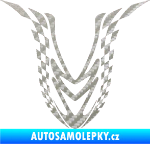 Samolepka Kapota 006 šachovnice 3D karbon stříbrný