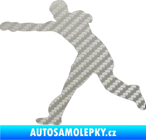 Samolepka Karate 004 levá 3D karbon stříbrný