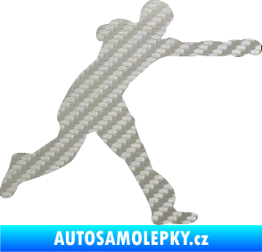 Samolepka Karate 004 pravá 3D karbon stříbrný