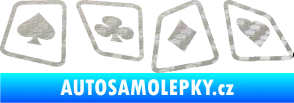 Samolepka Karty 001 3D karbon stříbrný