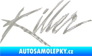 Samolepka Killer graffiti nápis 3D karbon stříbrný