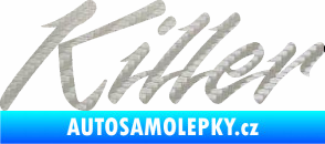 Samolepka Killer nápis 3D karbon stříbrný